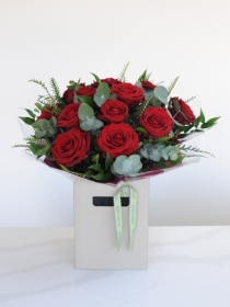 Red, White or Pink Luxury Rose Handtied
